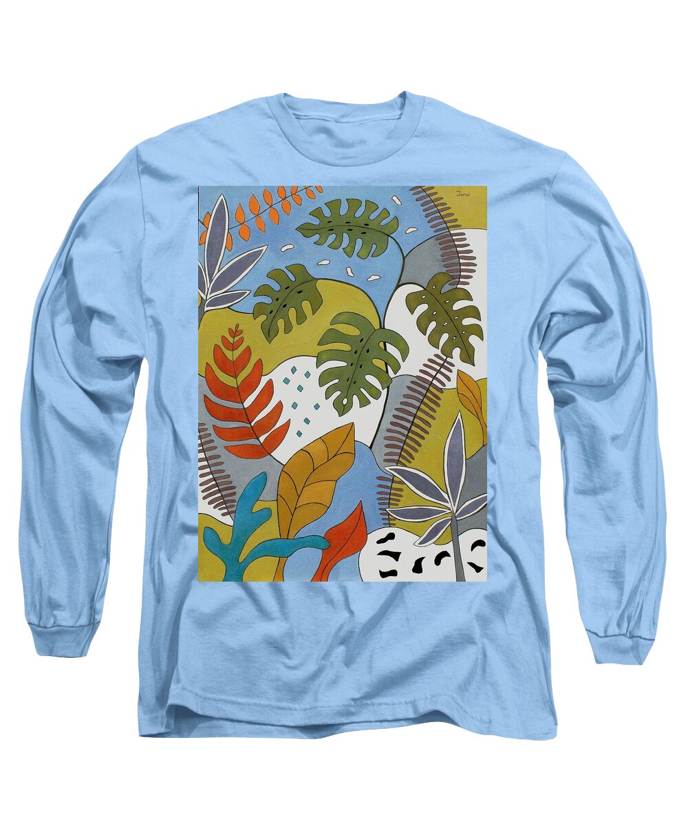 Tropical Long Sleeve T-Shirt featuring the painting Tropicana by Trish Toro