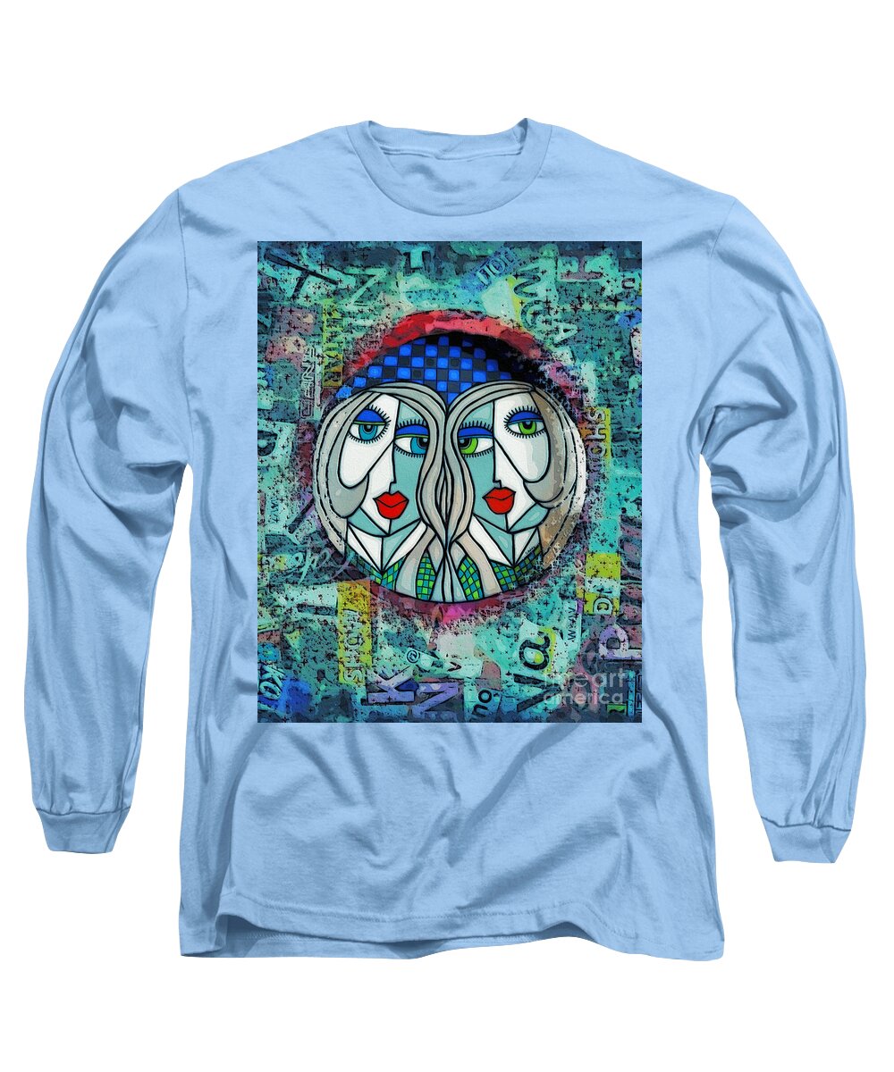 Painted Ladies Long Sleeve T-Shirt featuring the digital art Twins by Diana Rajala