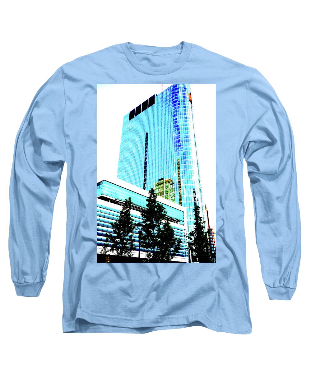 Skyscraper Long Sleeve T-Shirt featuring the photograph Two Skyscrapers In Warsaw, Poland 4 by John Siest