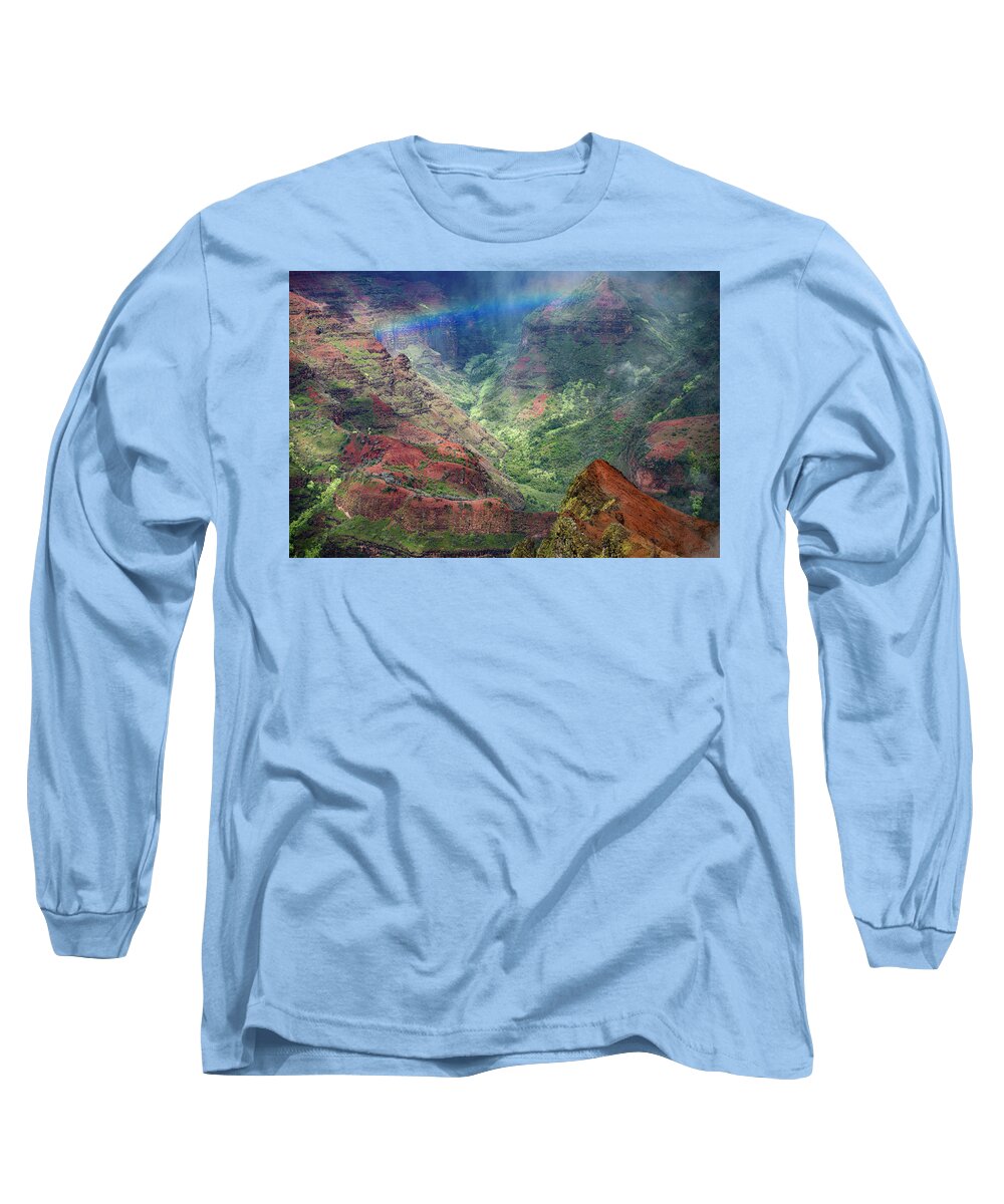 Hawaii Long Sleeve T-Shirt featuring the photograph Waimea Sunbreak by James Covello