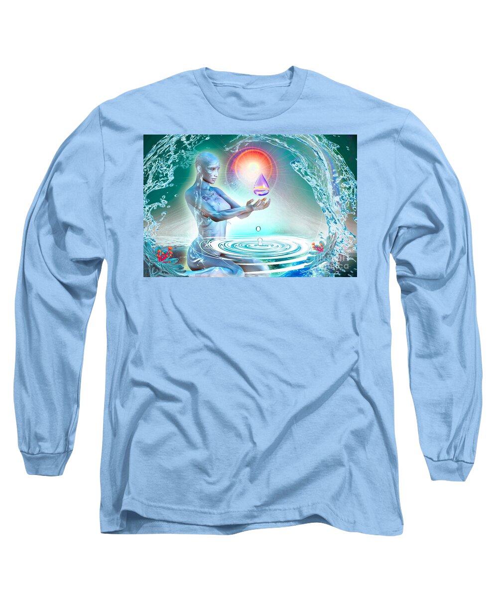 Water Element Long Sleeve T-Shirt featuring the digital art Water Element by Shadowlea Is