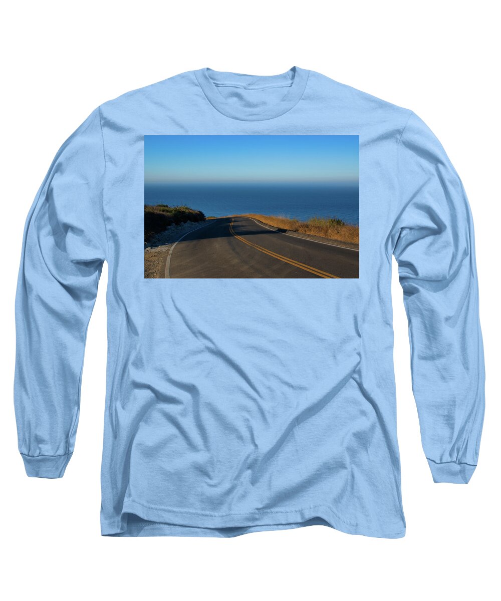 Curvy Road Long Sleeve T-Shirt featuring the photograph Winding Road High Above the Pacific Ocean by Matthew DeGrushe