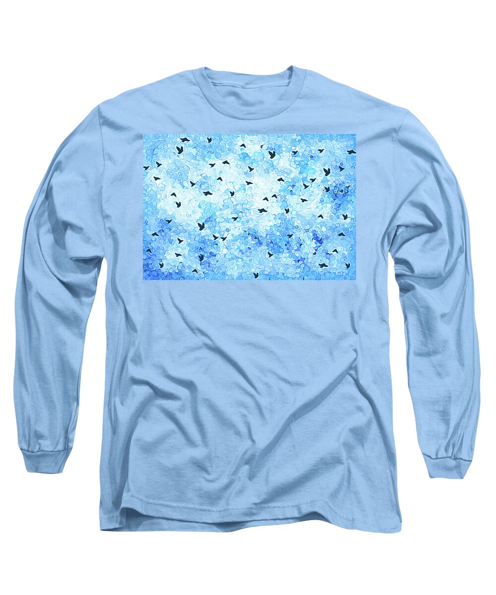 Birds Long Sleeve T-Shirt featuring the digital art Wings Of Freedom by Leslie Montgomery