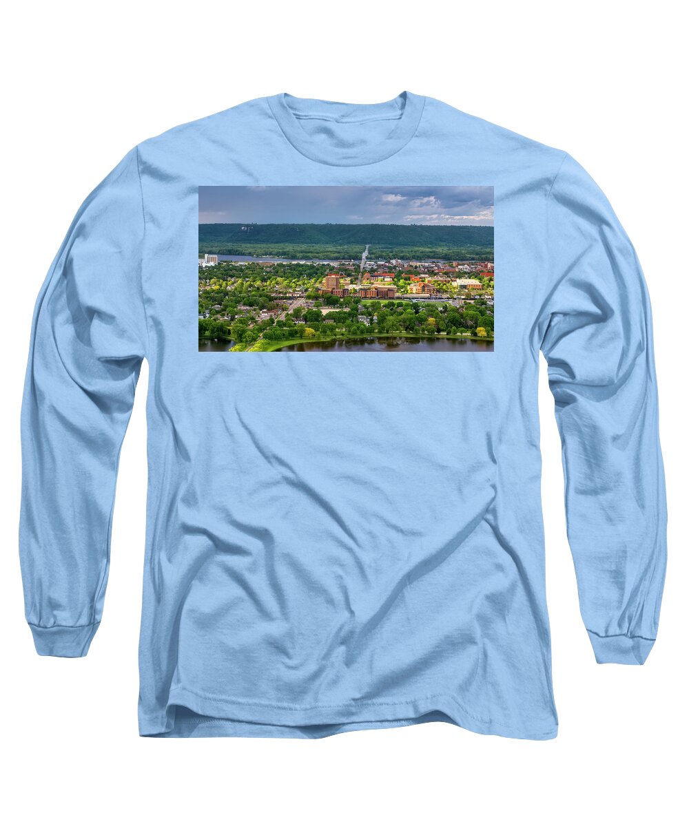  Garvin Long Sleeve T-Shirt featuring the photograph Winona Aerial #1 by Al Mueller