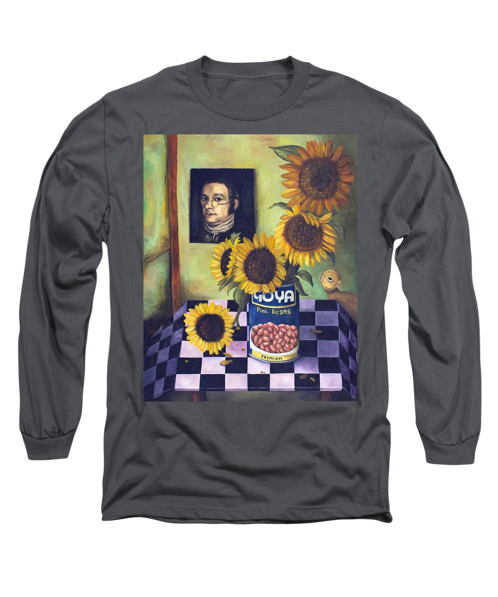 Goya Long Sleeve T-Shirt featuring the painting Goyas by Leah Saulnier The Painting Maniac
