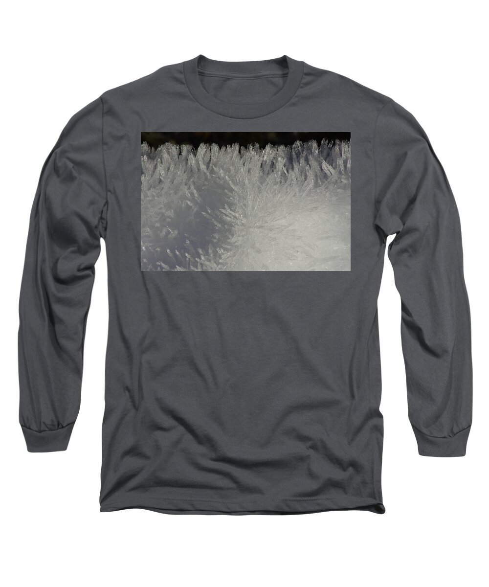 Snow Long Sleeve T-Shirt featuring the photograph Ice Crystal Formations by Tikvah's Hope