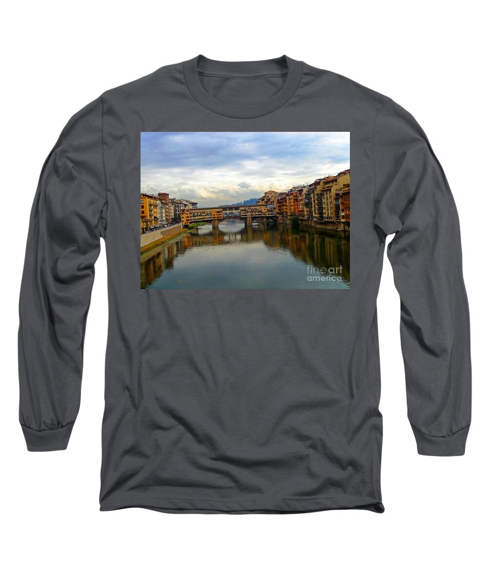 Reflections Long Sleeve T-Shirt featuring the photograph Ponte Vecchio's Padlocks by Phillip Allen