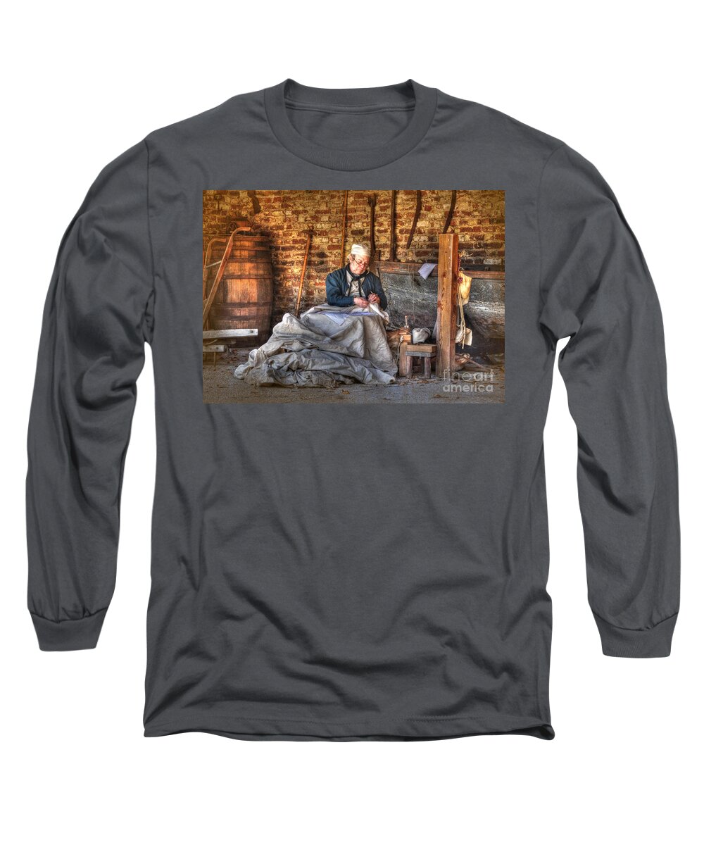 Historic Long Sleeve T-Shirt featuring the photograph A Stitch In Time by Kathy Baccari