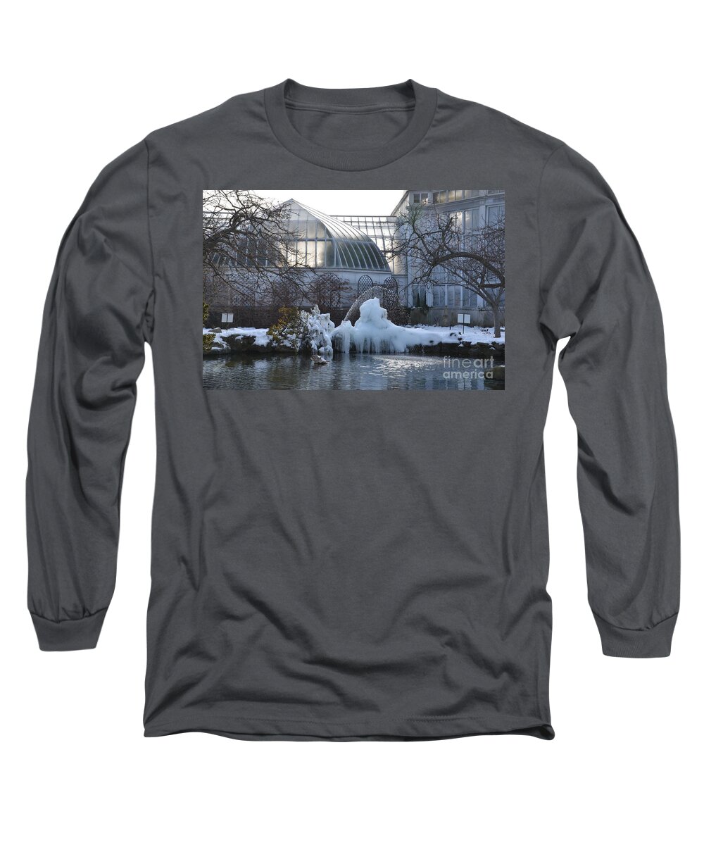 Detroit Long Sleeve T-Shirt featuring the photograph Belle Isle Conservatory pond 2 #2 by Randy J Heath