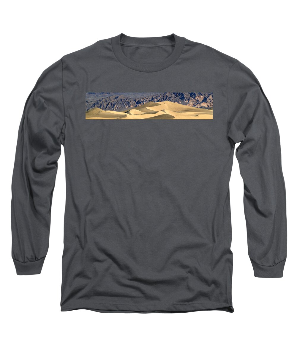 Death Valley National Park Long Sleeve T-Shirt featuring the photograph Death Valley Stovepipe Wells Dunes Pan 2 #1 by JustJeffAz Photography