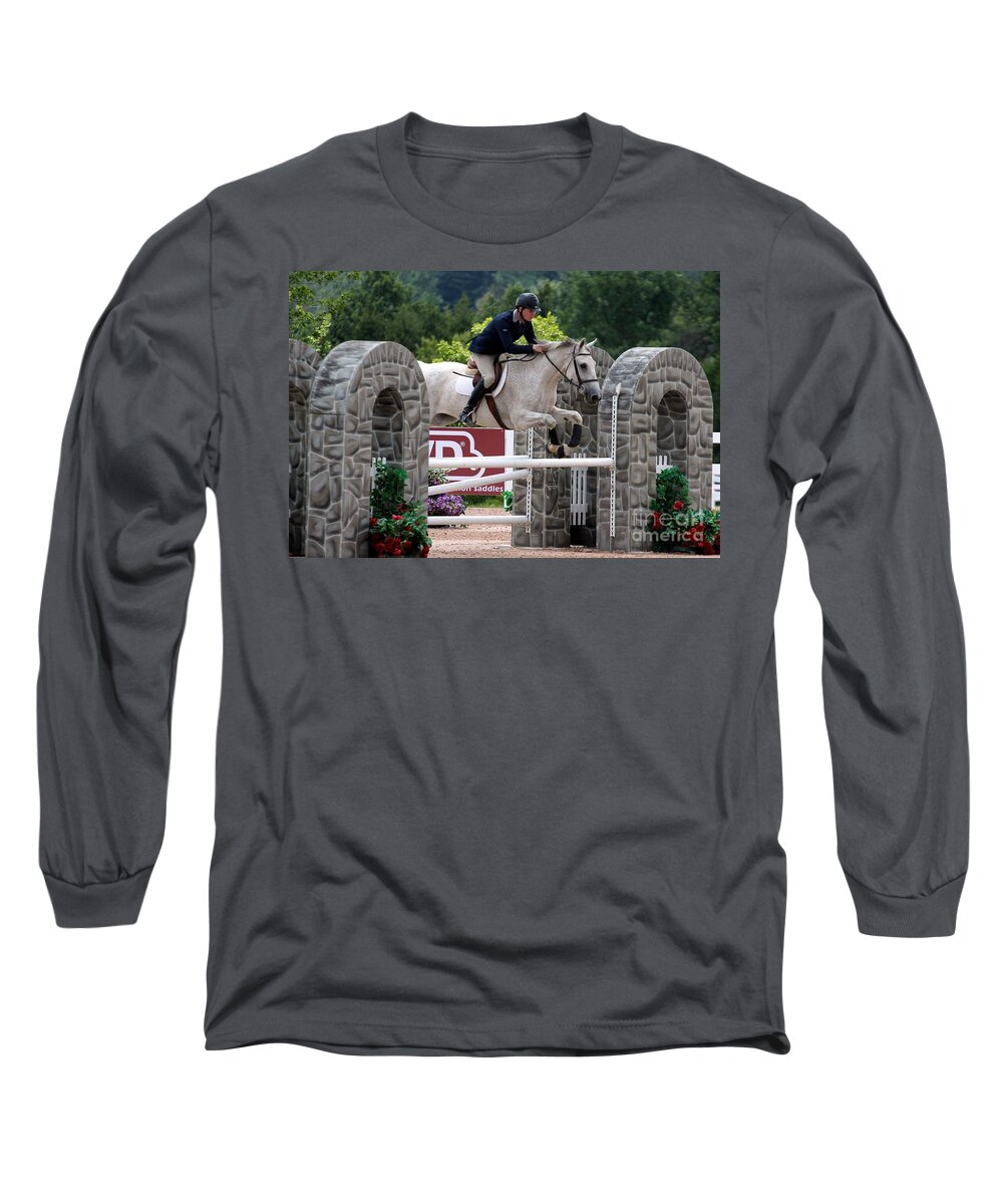 Equestrian Long Sleeve T-Shirt featuring the photograph Jumper111 #1 by Janice Byer