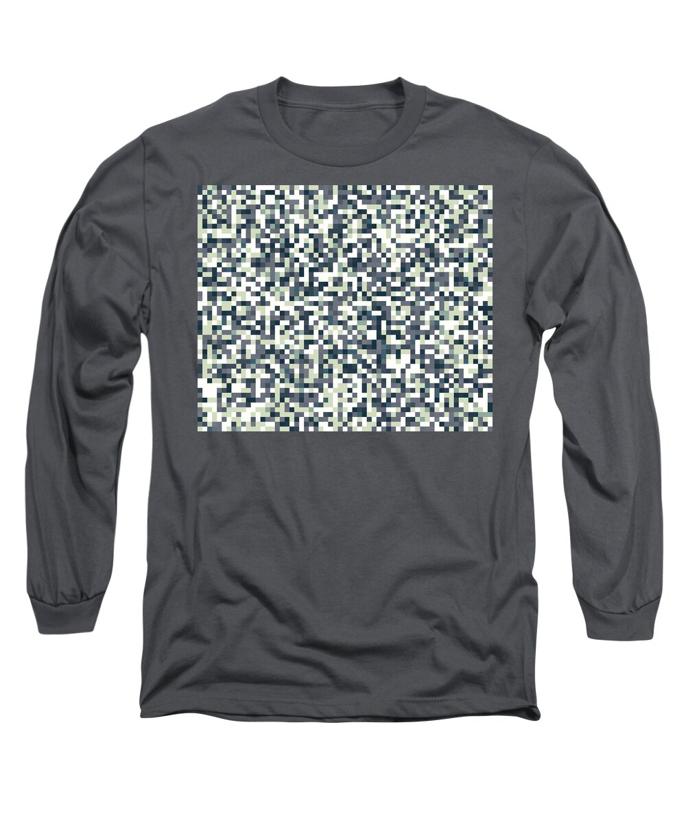 Abstract Long Sleeve T-Shirt featuring the digital art Pixel Art #1 by Mike Taylor