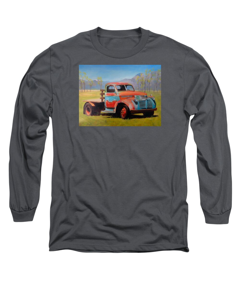 Truck Long Sleeve T-Shirt featuring the painting Taos Truck by Elizabeth Jose