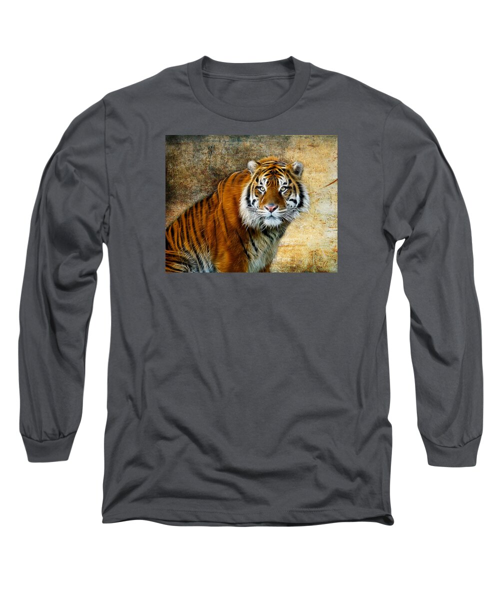 Tiger Long Sleeve T-Shirt featuring the photograph The Tiger #1 by Steve McKinzie