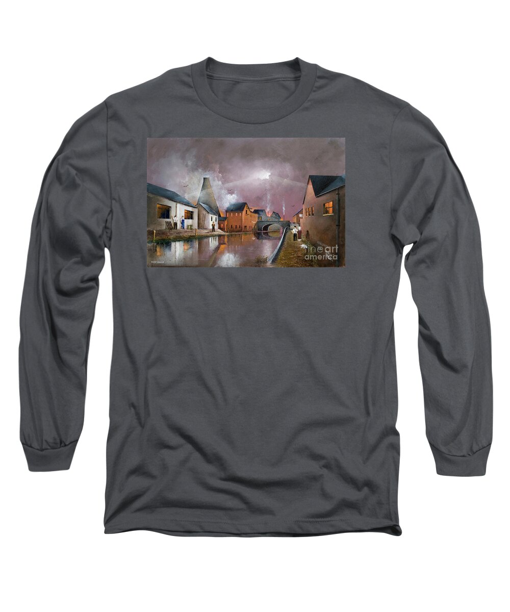 England Long Sleeve T-Shirt featuring the painting The Wordsley Cone, Stourbridge - England #1 by Ken Wood