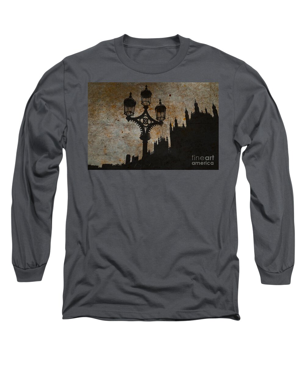 Westminster Long Sleeve T-Shirt featuring the digital art Westminster Silhouette #1 by Matt Malloy