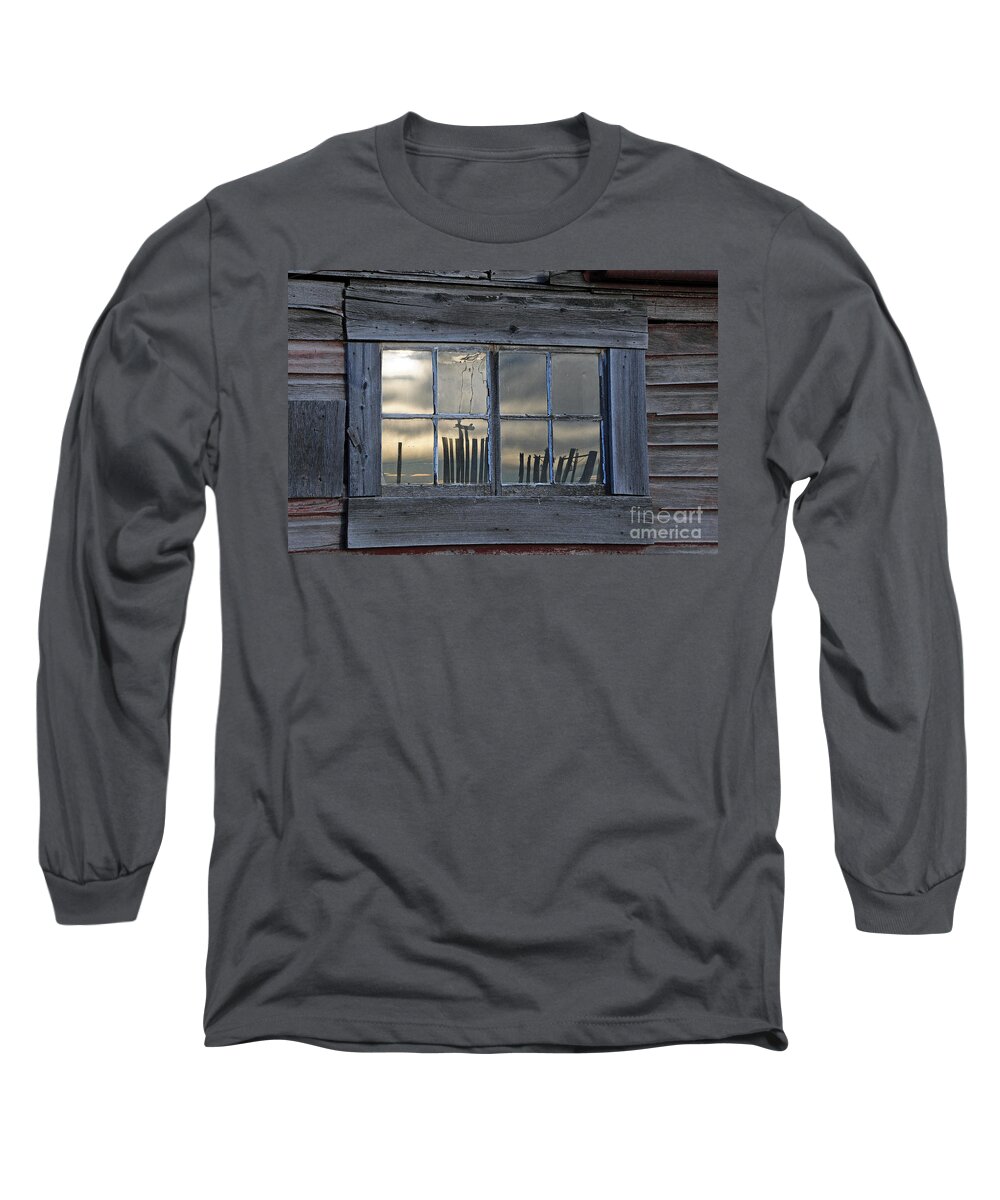 Old Long Sleeve T-Shirt featuring the photograph Window Reflections #1 by Vivian Christopher