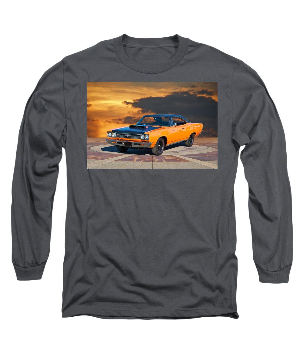 Alloy Long Sleeve T-Shirt featuring the photograph 1969 Plymouth 440 6BL Roadrunner by Dave Koontz