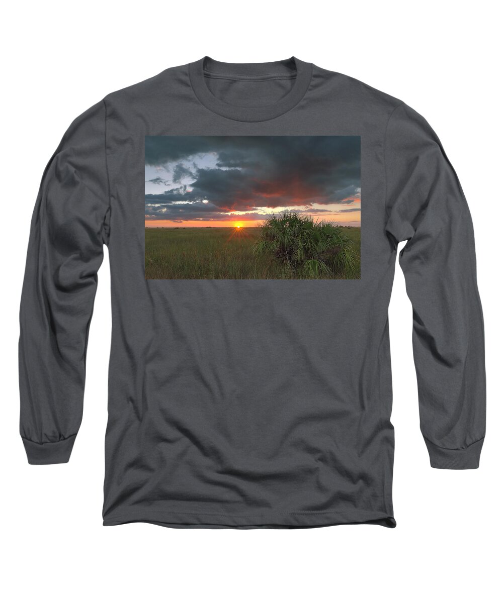 Everglades Long Sleeve T-Shirt featuring the photograph Chekili sunset by Rudy Umans