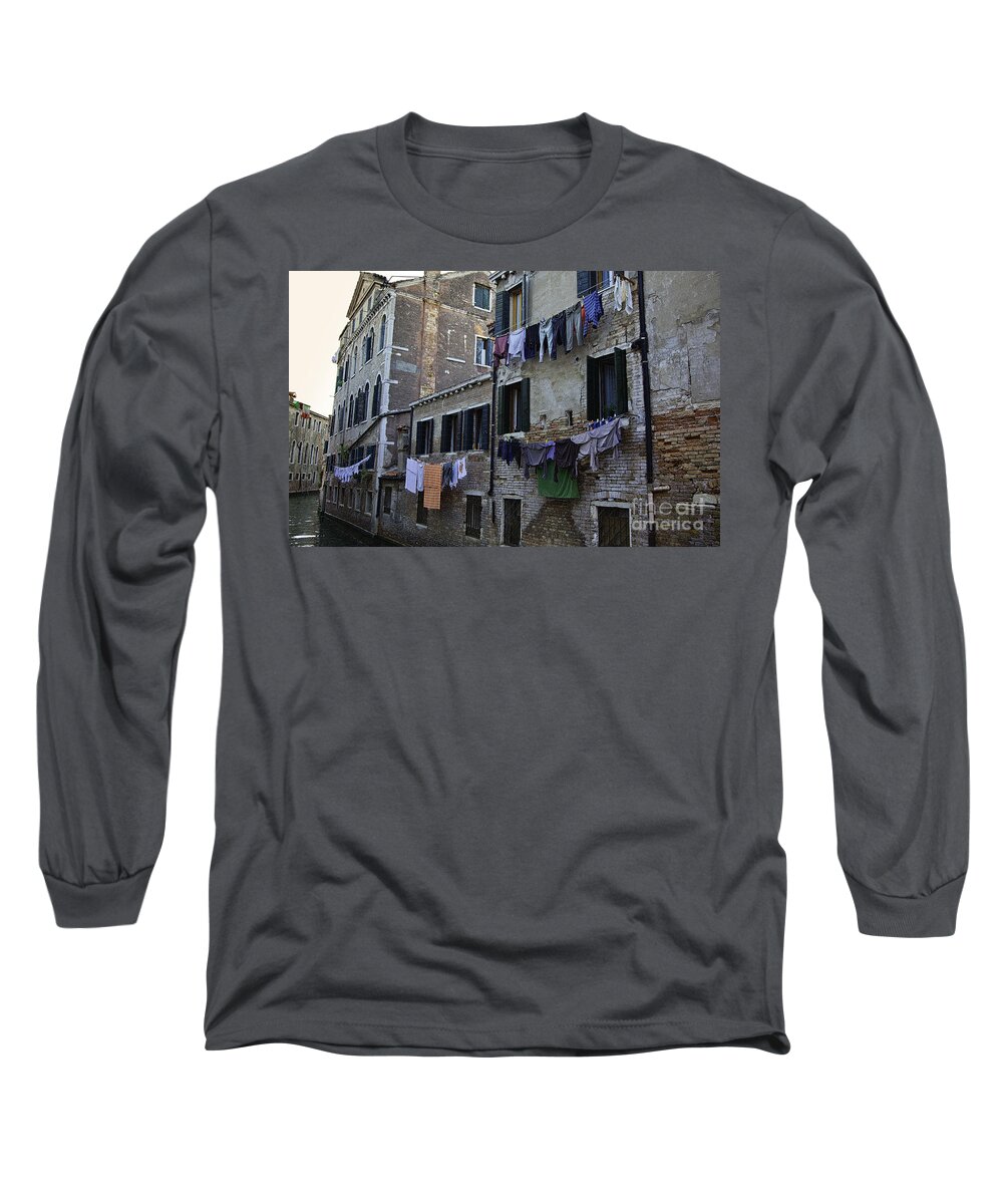 Venice Long Sleeve T-Shirt featuring the photograph Hanging Out To Dry In Venice #2 by Madeline Ellis