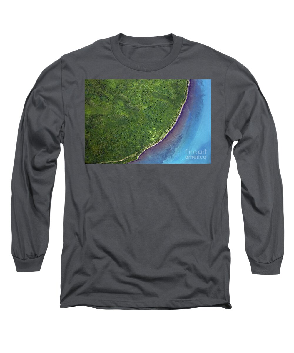 Water Long Sleeve T-Shirt featuring the pastel Iceland Aerial Photo #29 by Gunnar Orn Arnason
