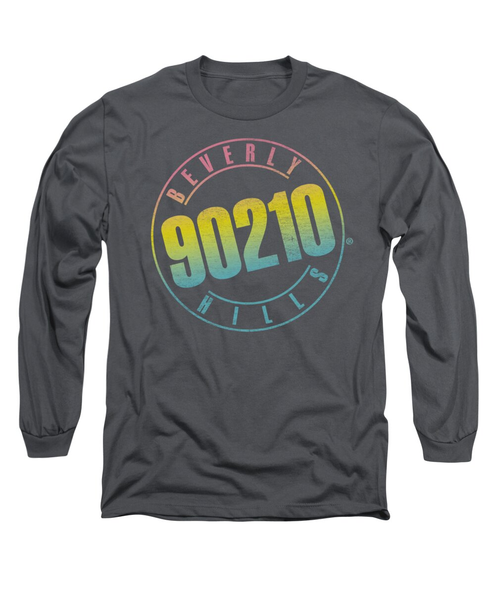 90210 Long Sleeve T-Shirt featuring the digital art 90210 - Color Blend Logo by Brand A