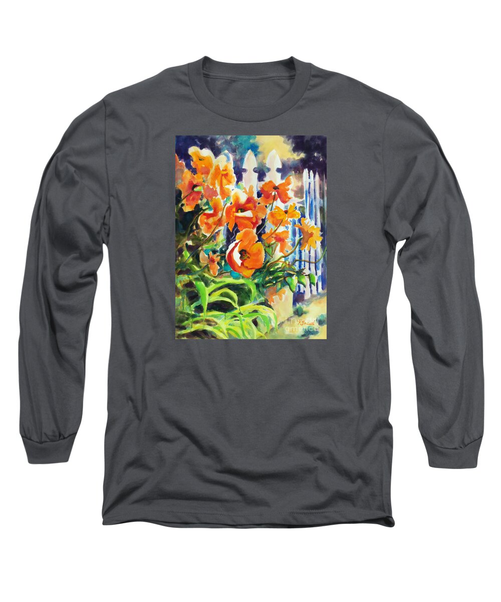 Paintings Long Sleeve T-Shirt featuring the painting A Choir of Poppies by Kathy Braud