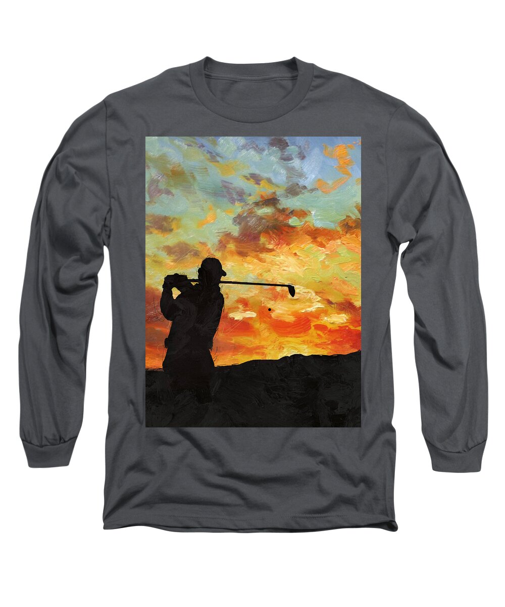 Sports Long Sleeve T-Shirt featuring the painting A new dawn by Catf