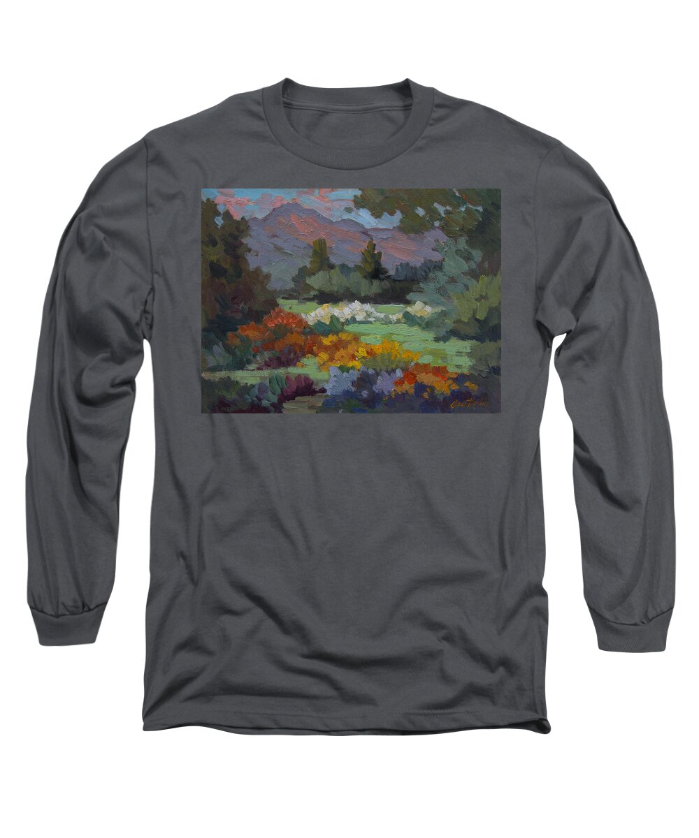 Sunny Long Sleeve T-Shirt featuring the painting A Sunny Afternoon in Santa Barbara by Diane McClary