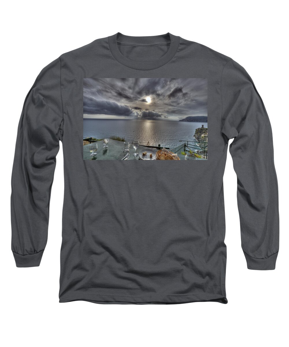 Europe Long Sleeve T-Shirt featuring the photograph A Table with a View by Matt Swinden