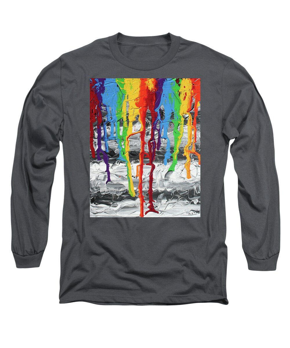 Nonobjective Art Long Sleeve T-Shirt featuring the painting A Triumph of Color by Ric Bascobert