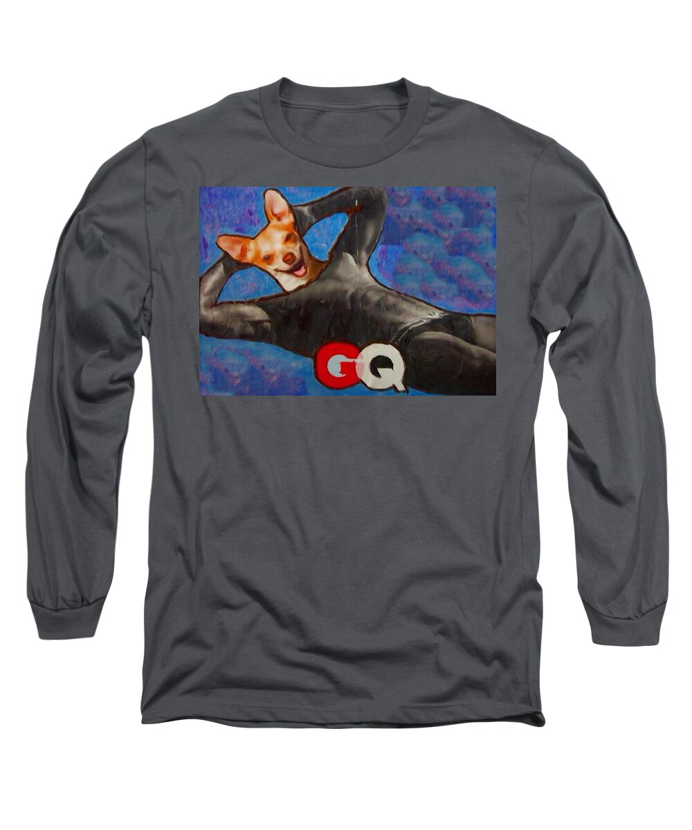 Professional Long Sleeve T-Shirt featuring the painting A Woman's Best Friend by Lisa Piper