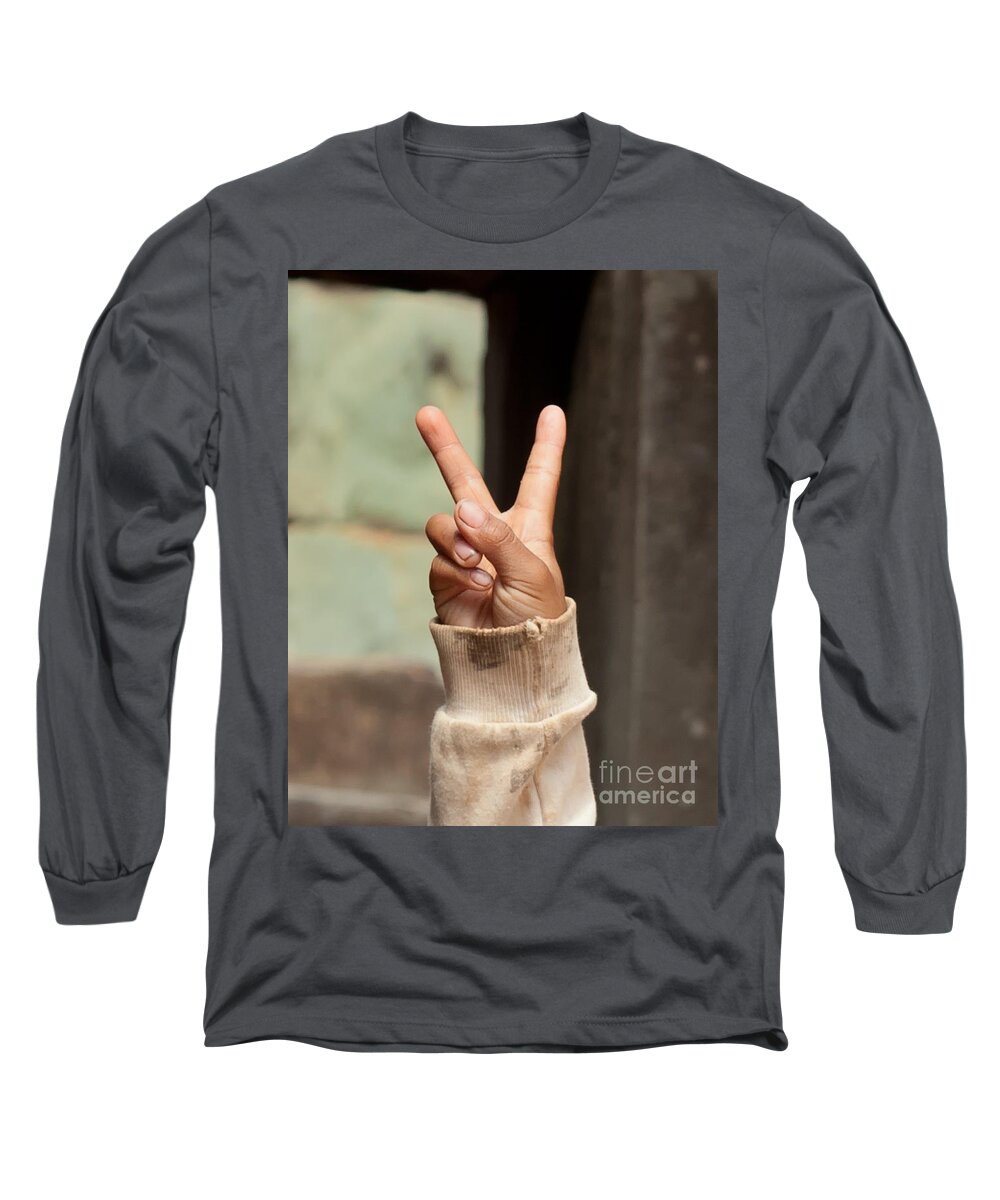 Peace-sign Long Sleeve T-Shirt featuring the photograph Peace Sign Image Art by Jo Ann Tomaselli