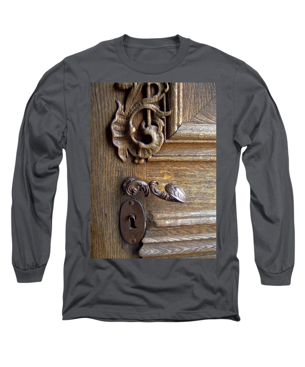 Lock Long Sleeve T-Shirt featuring the photograph Abbey lock by Jenny Setchell