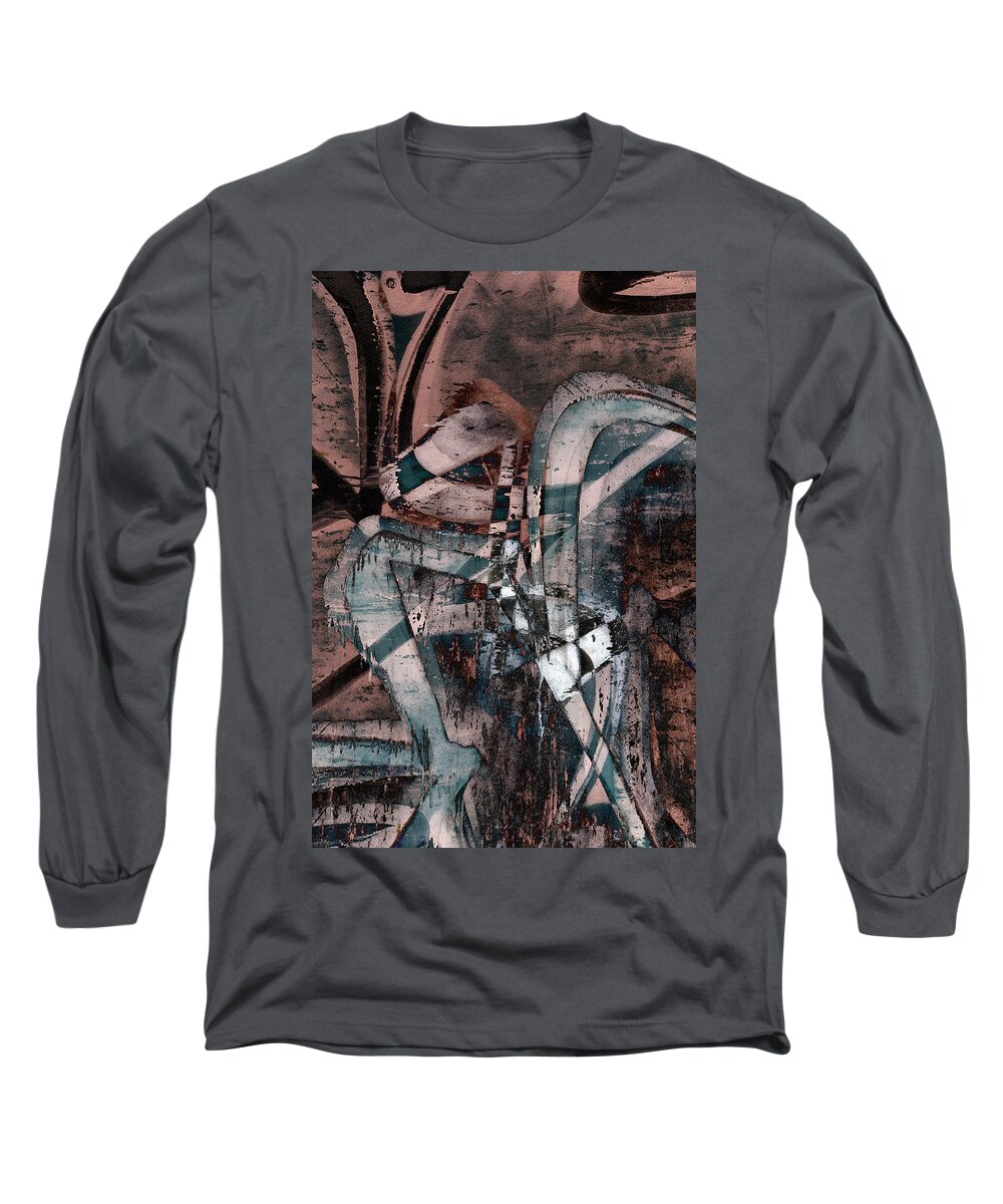 Abstract Long Sleeve T-Shirt featuring the digital art Abstract graffiti 1 by Steve Ball