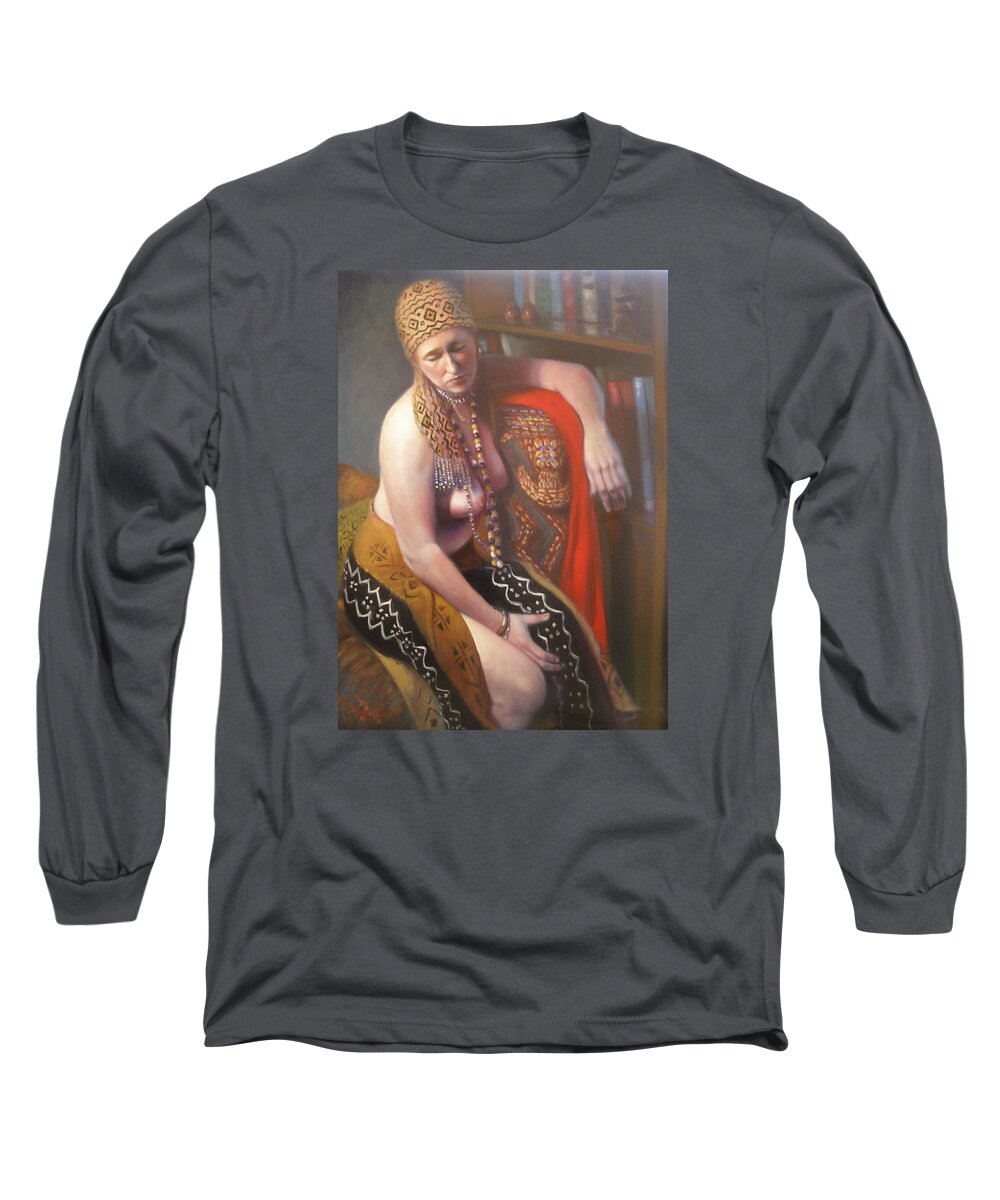 Realism Long Sleeve T-Shirt featuring the painting African Drum #2 by Donelli DiMaria