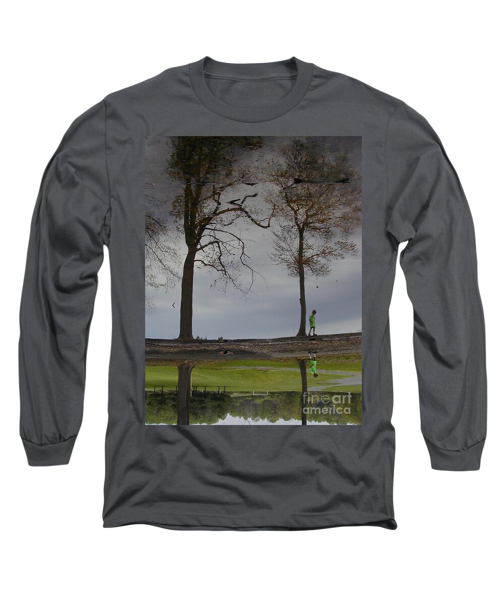 Copyright 2014 By Christopher Plummer Long Sleeve T-Shirt featuring the photograph After Soccer by the Pond by Christopher Plummer