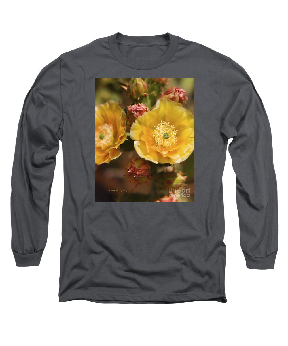 Vertical Long Sleeve T-Shirt featuring the photograph 'Albispina' Cactus #2 by Richard J Thompson 