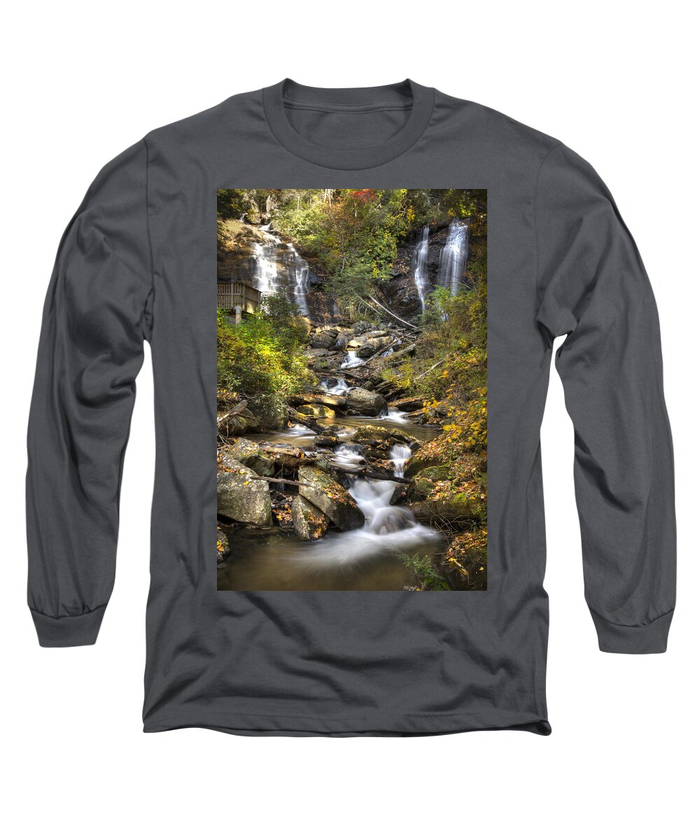 Ana Long Sleeve T-Shirt featuring the photograph Ana Ruby Falls in Autumn by Penny Lisowski