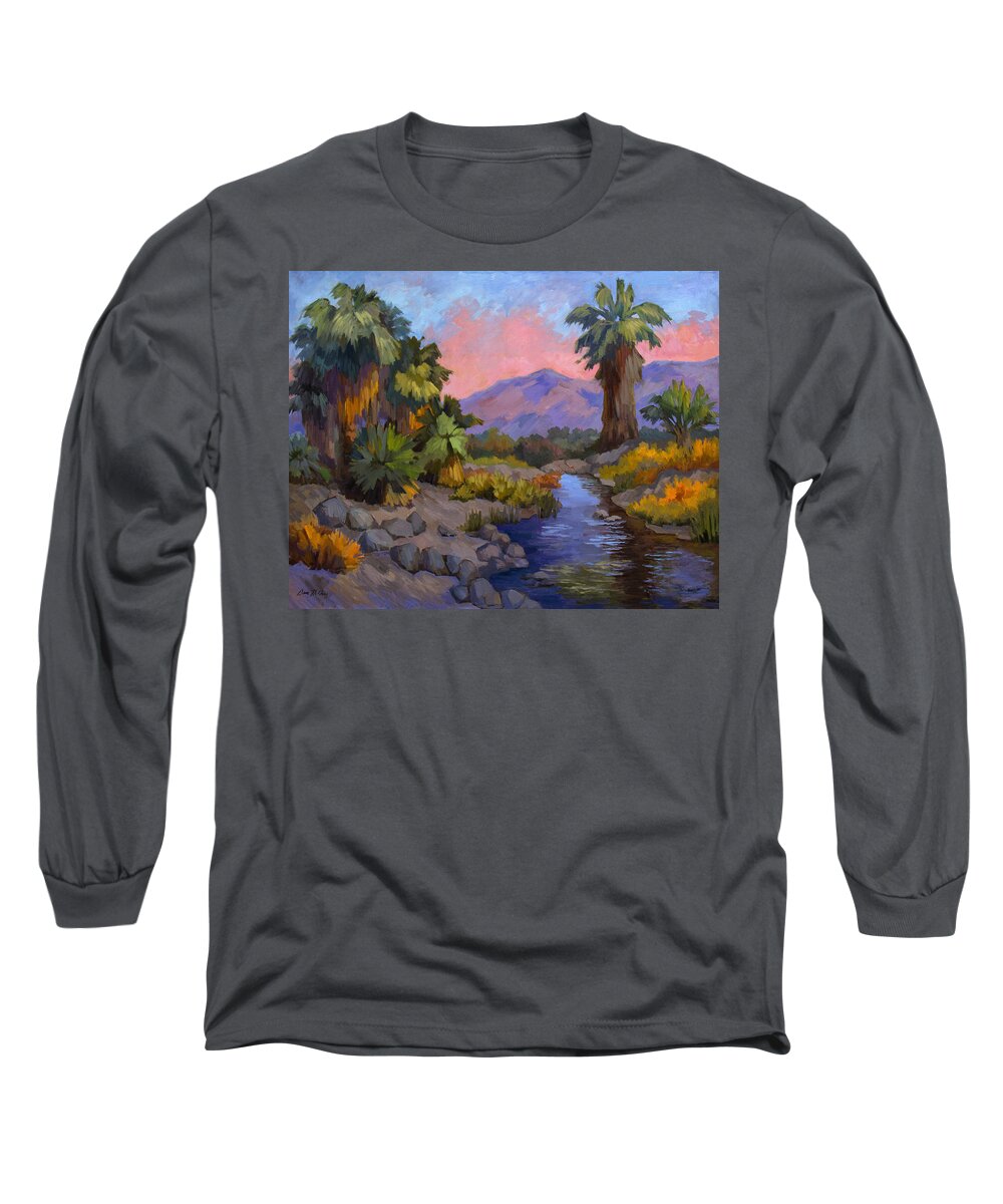 Fish Traps Long Sleeve T-Shirt featuring the painting Ancient Cahuilla Fish Traps by Diane McClary