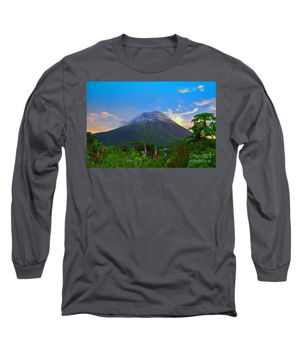 Arenal Long Sleeve T-Shirt featuring the photograph Arenal Volcano Costa Rica by Gary Keesler