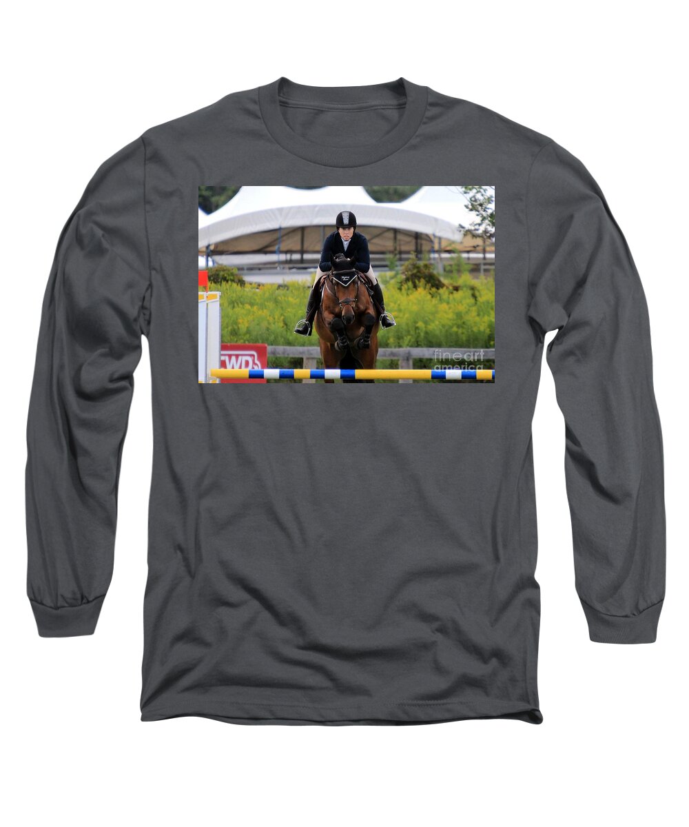 Horse Long Sleeve T-Shirt featuring the photograph At-su-jumper16 by Janice Byer