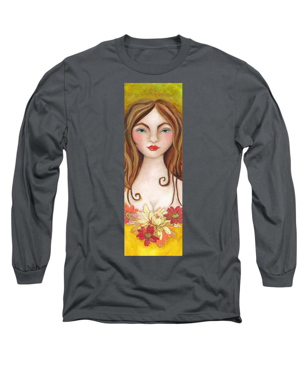 Woman Long Sleeve T-Shirt featuring the painting Autumn by Deb Harvey