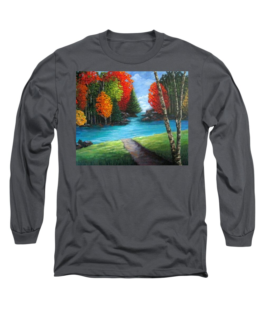 Fall Long Sleeve T-Shirt featuring the painting Autumn Glory by Rosie Sherman