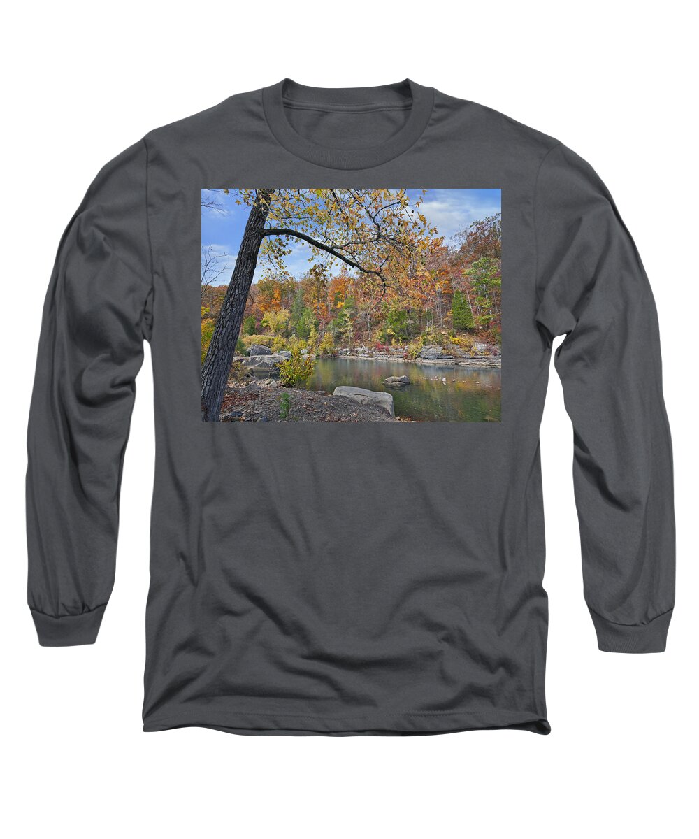 Tim Fitzharris Long Sleeve T-Shirt featuring the photograph Autumn Oak And Hickory Forest by Tim Fitzharris