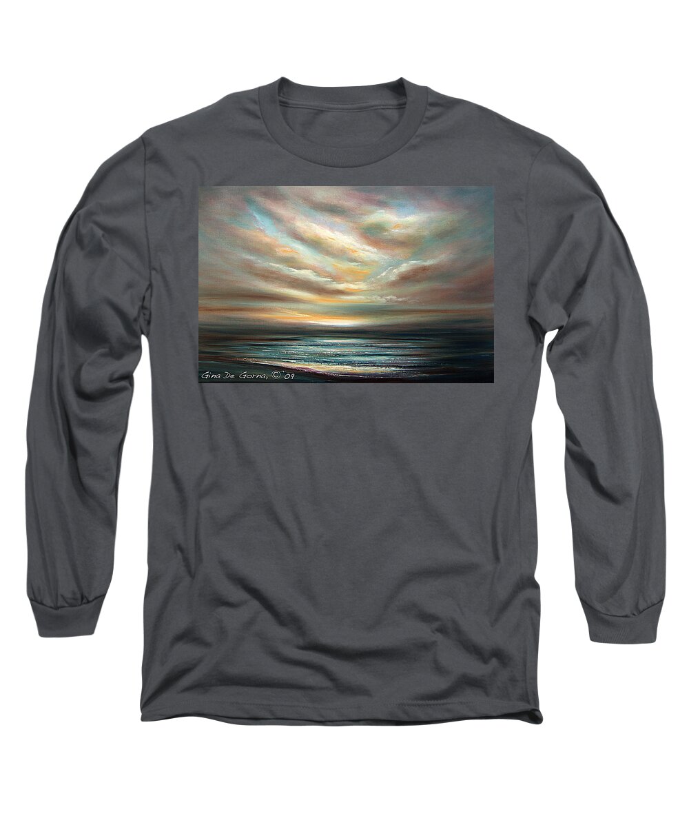 Sunset Long Sleeve T-Shirt featuring the painting Away by Gina De Gorna