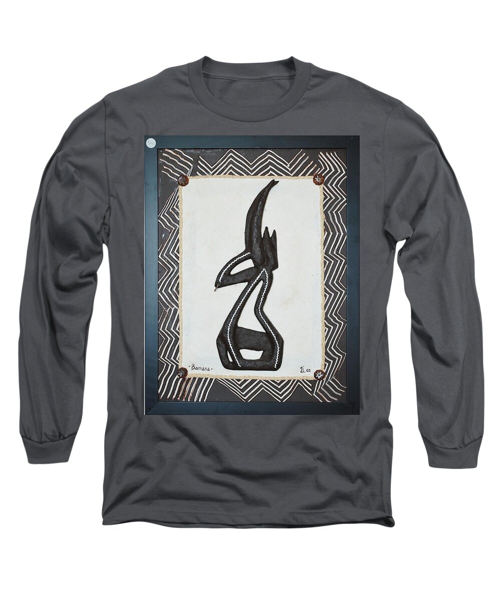 Mixed Media Long Sleeve T-Shirt featuring the painting Bamana by Karen Buford