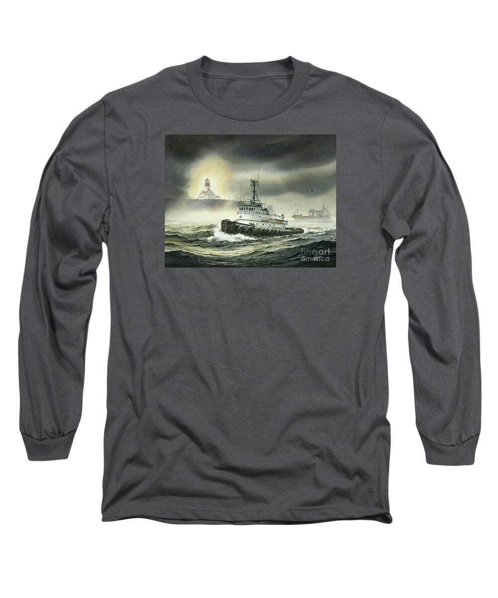 Tugs Long Sleeve T-Shirt featuring the painting Barbara Foss by James Williamson