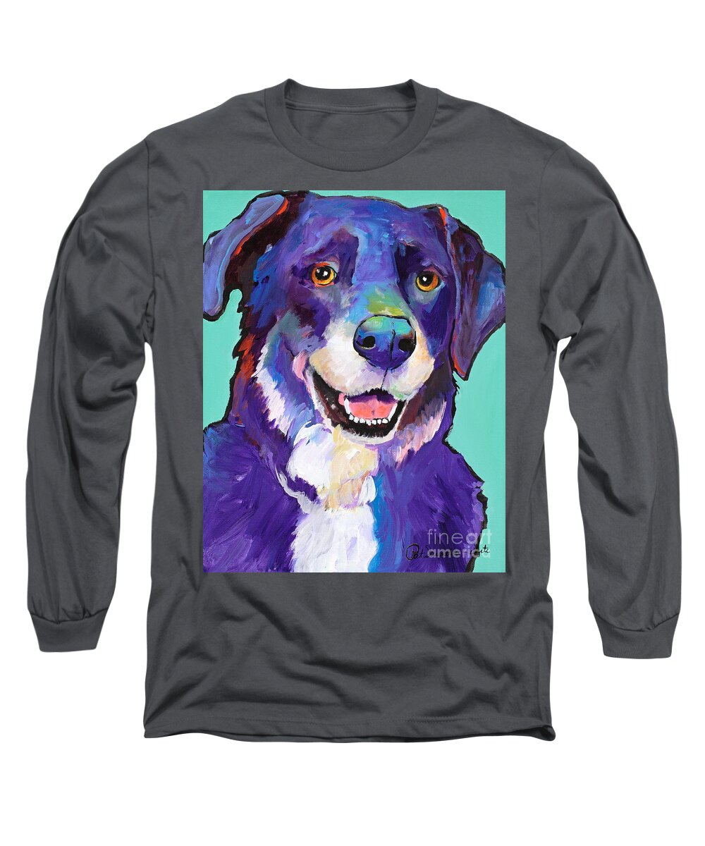 Pat Saunders-white Long Sleeve T-Shirt featuring the painting Barkley by Pat Saunders-White