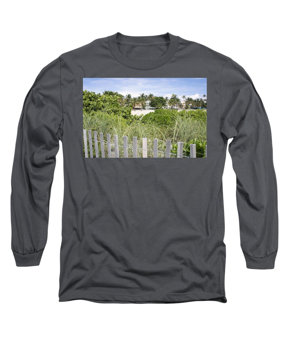 Miami Beach Long Sleeve T-Shirt featuring the photograph Beach Path by Laurie Perry